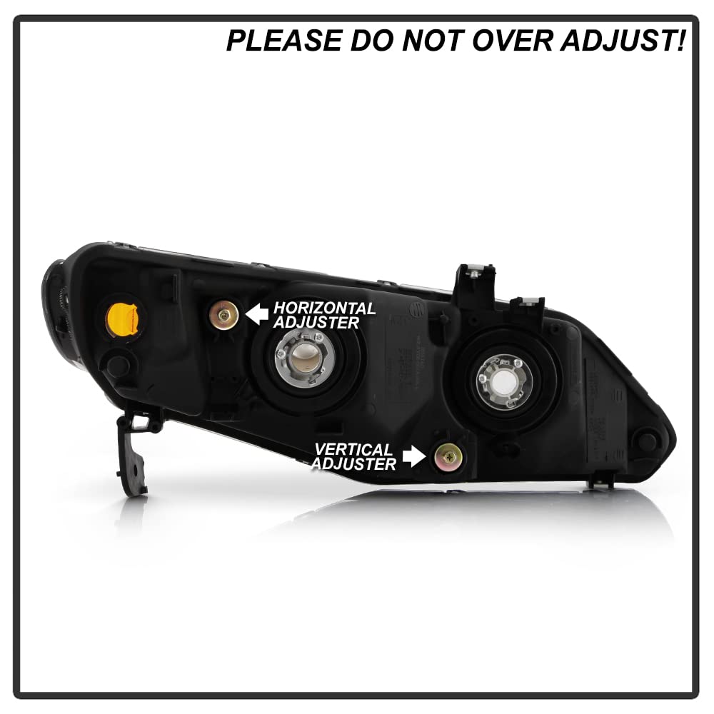 Black Housing Headlights Headlamps Assembly Pair E121121