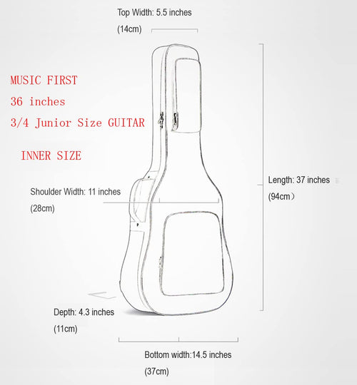 0.9" Padded 36 inch Soft Guitar Case U80442