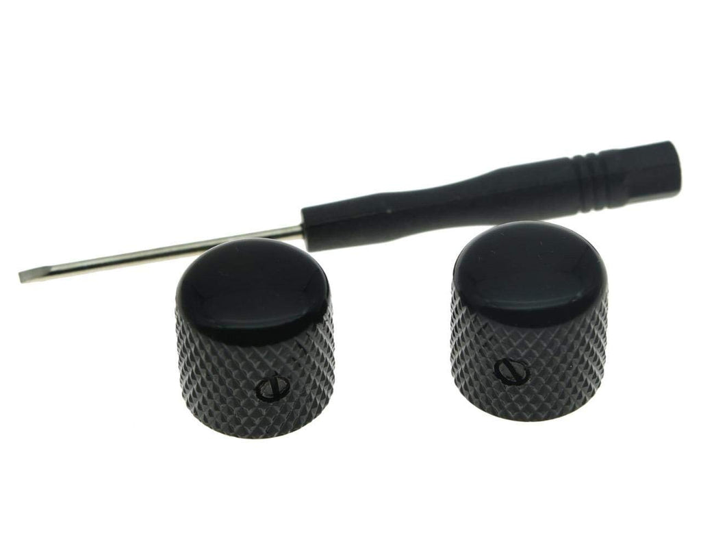 Set of 2 Black Metal Guitar Dome Knobs Z99426
