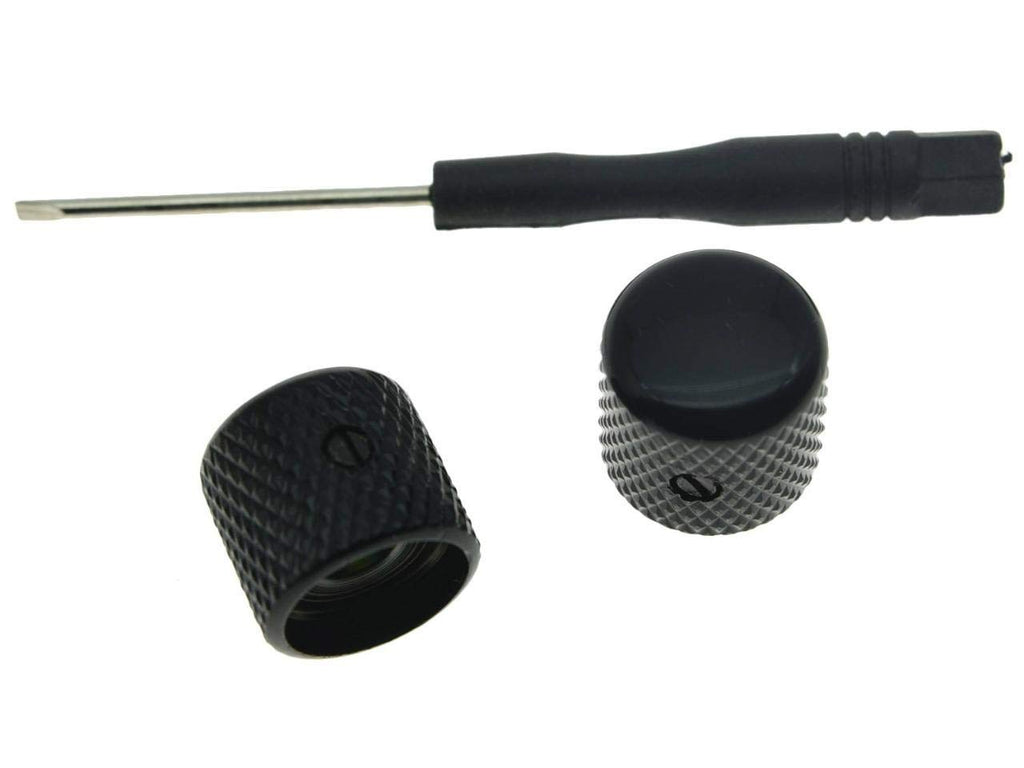 Set of 2 Black Metal Guitar Dome Knobs Z99426