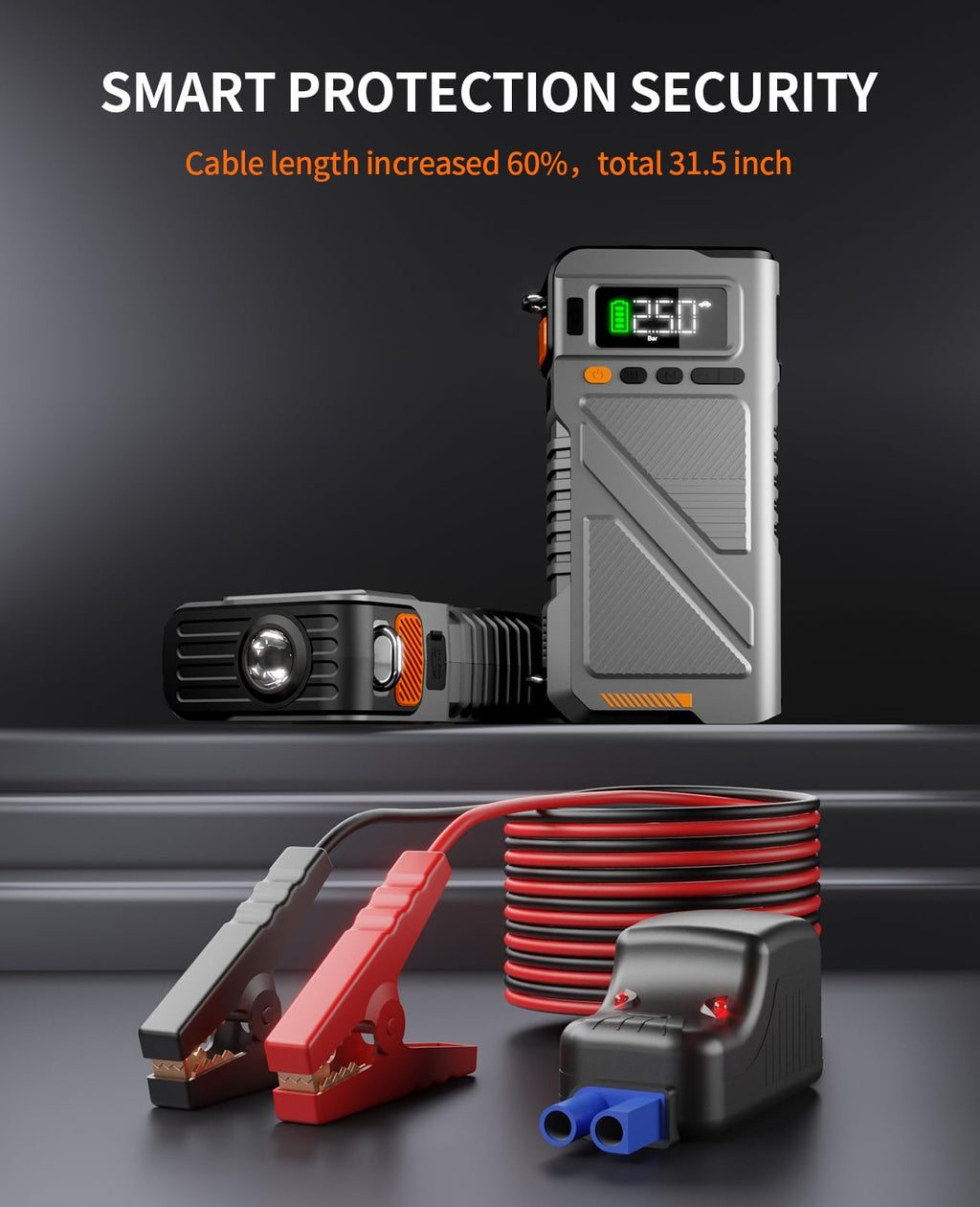 9000A 12V Jump Starter with 150 PSI Air Compressor E4624