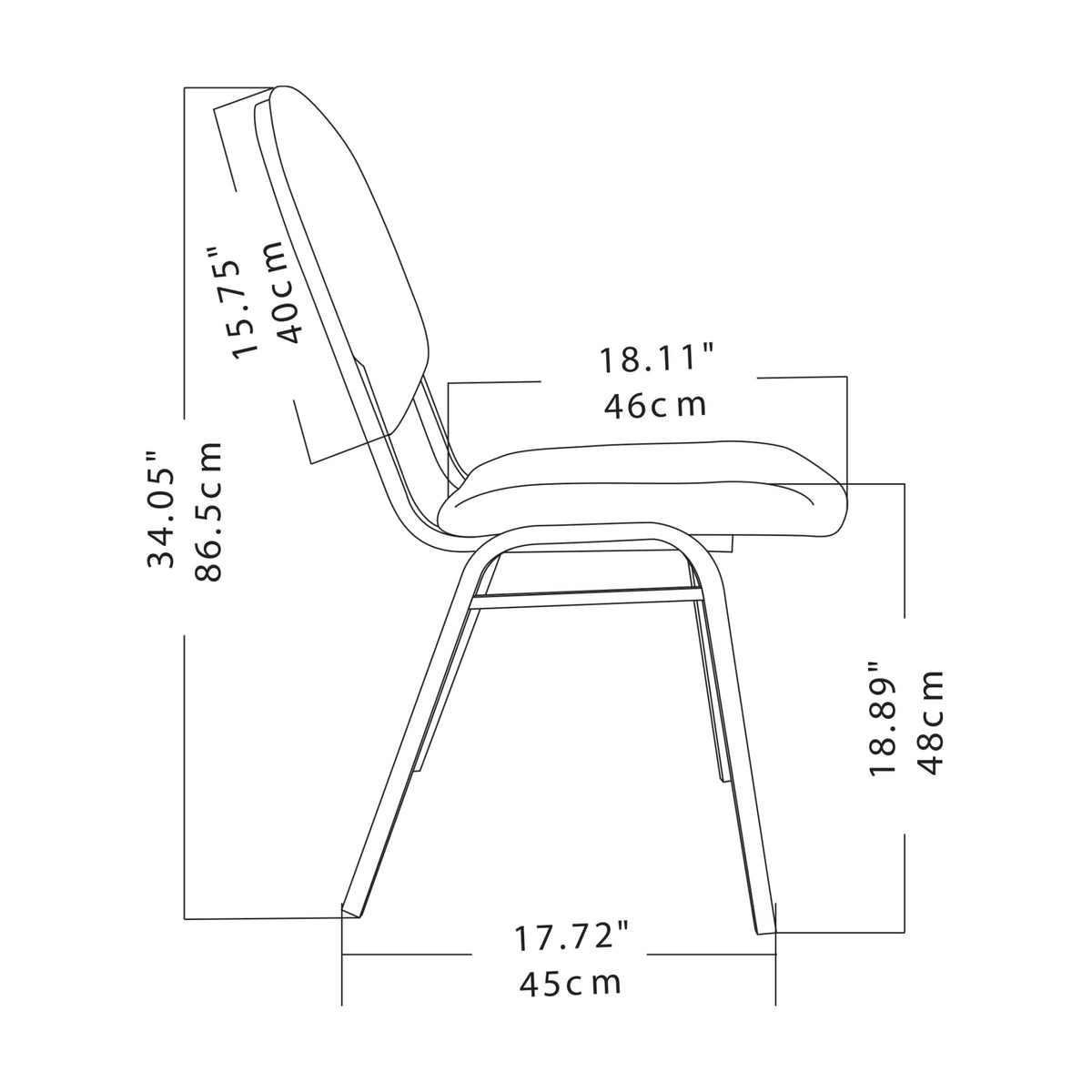 Black Fabric Stacking Chair M709964