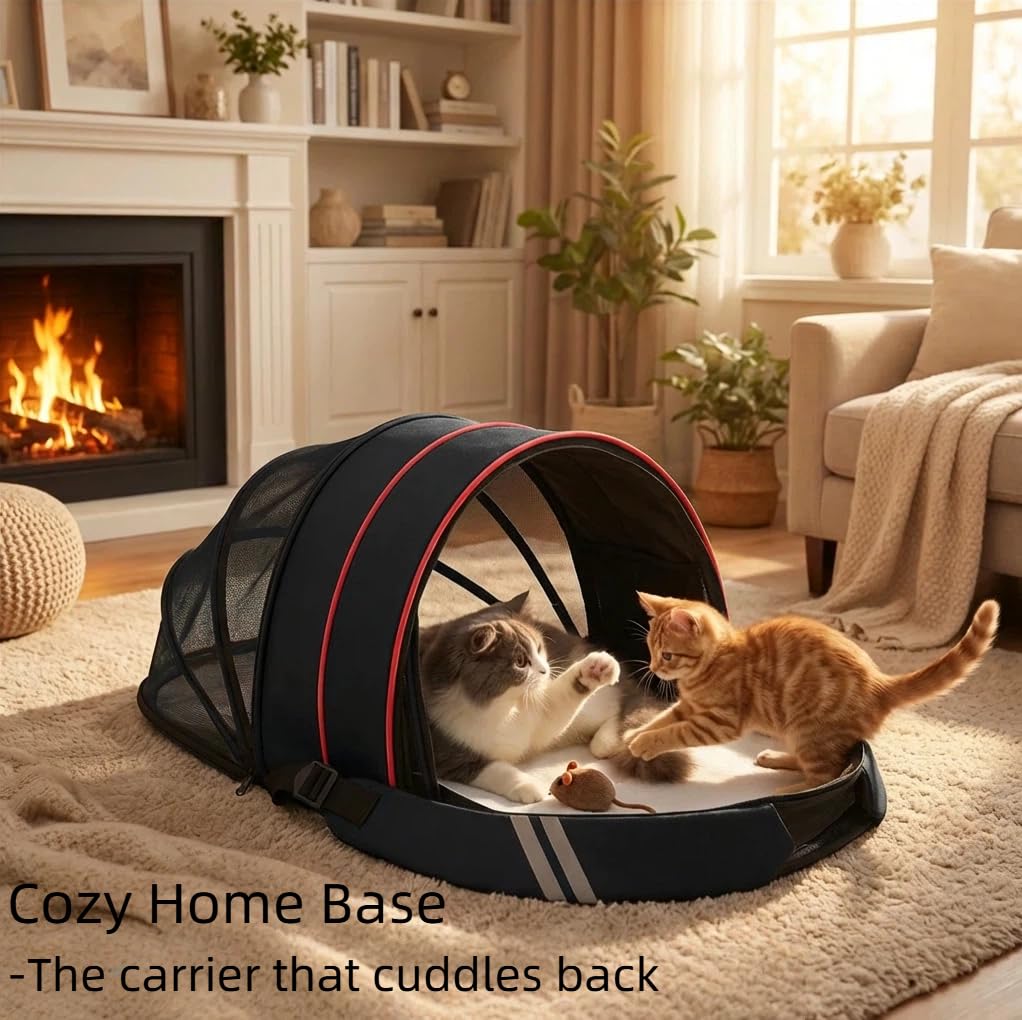 Expandable Dog Backpack Carrier with Breathable Front Opening-Black X99826