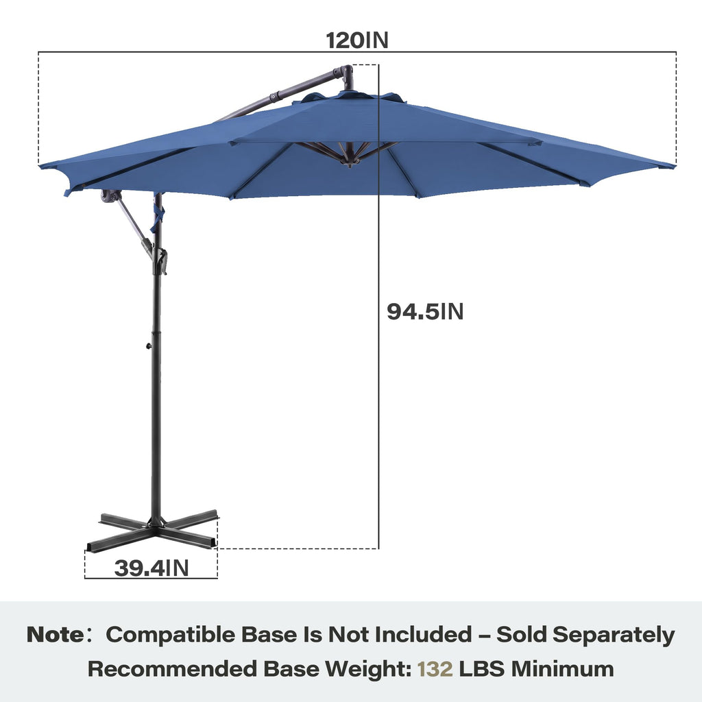 10ft Navy Blue Offset Cantilever Patio Umbrella A202