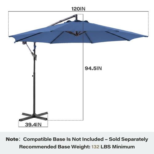 10ft Navy Blue Offset Cantilever Patio Umbrella A202