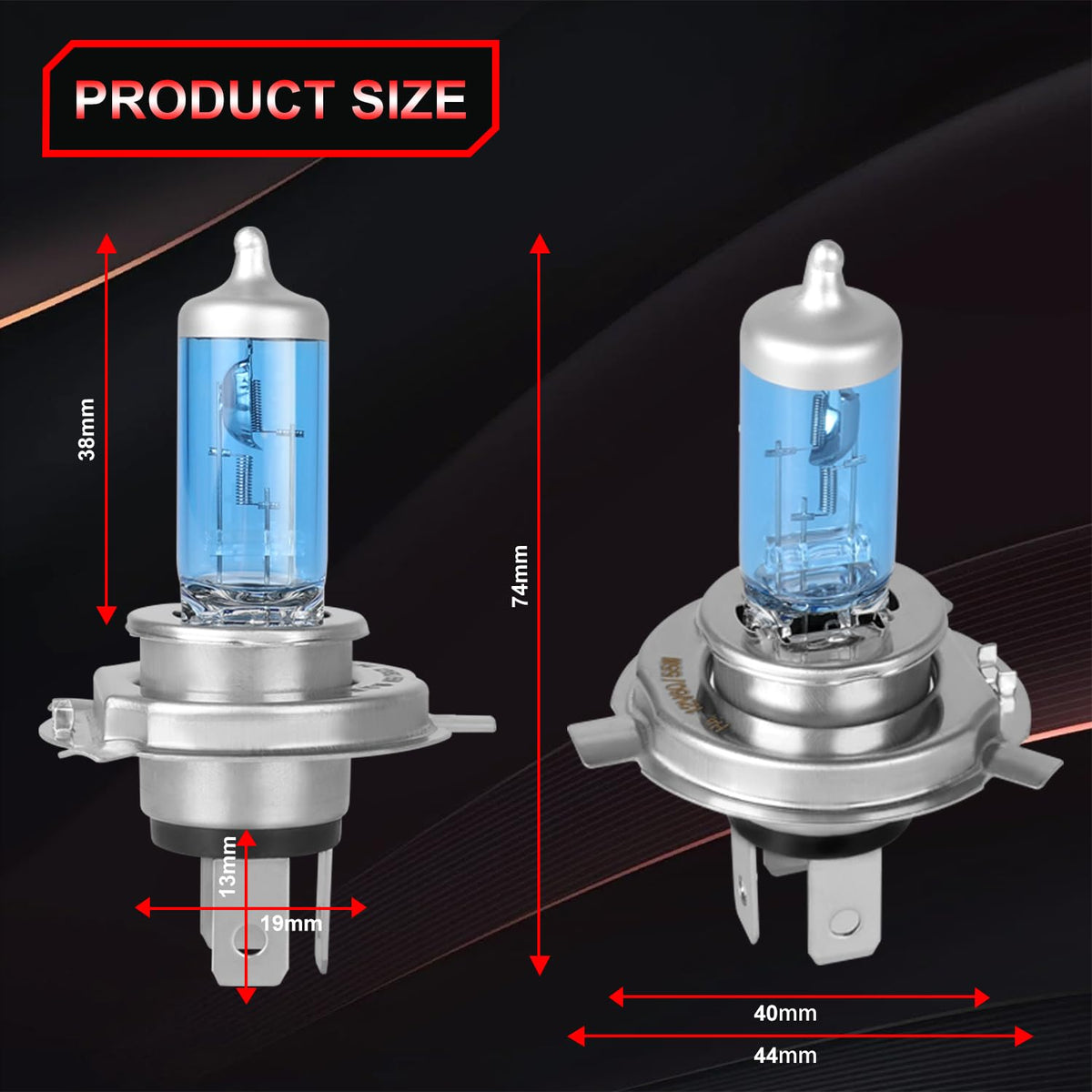 Halogen Headlight Bulb 4200k High Low Beam 2 PCS Z2660