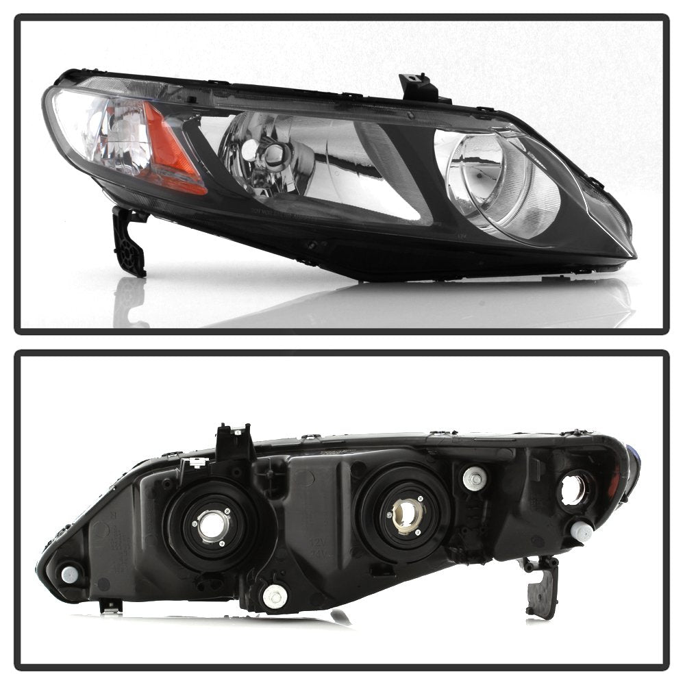 Black Housing Headlights Headlamps Assembly Pair E121121