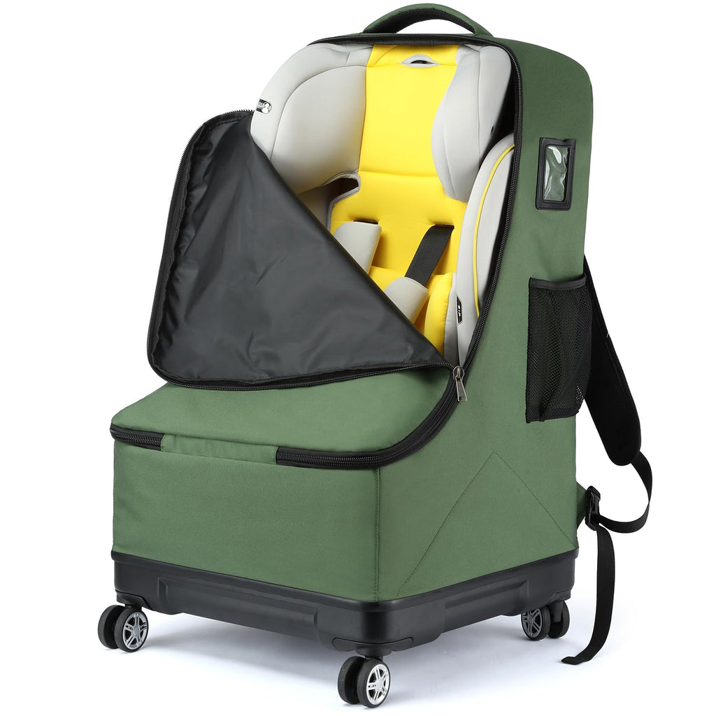 Green Car Seat Travel Bag with Spinner Wheels V99001