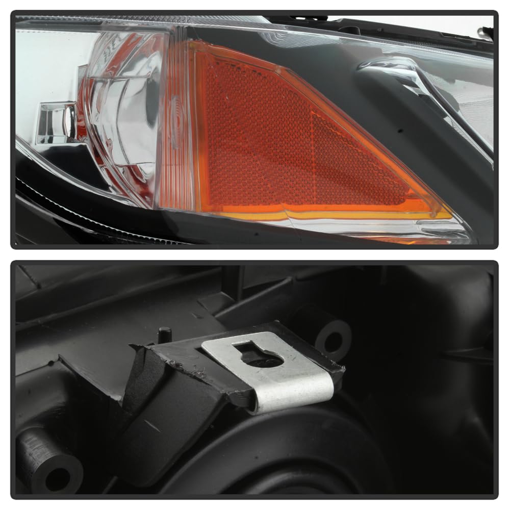Black Housing Headlights Headlamps Assembly Pair E121121