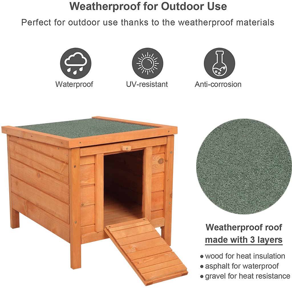 Weatherproof Wooden Cat House Z295907