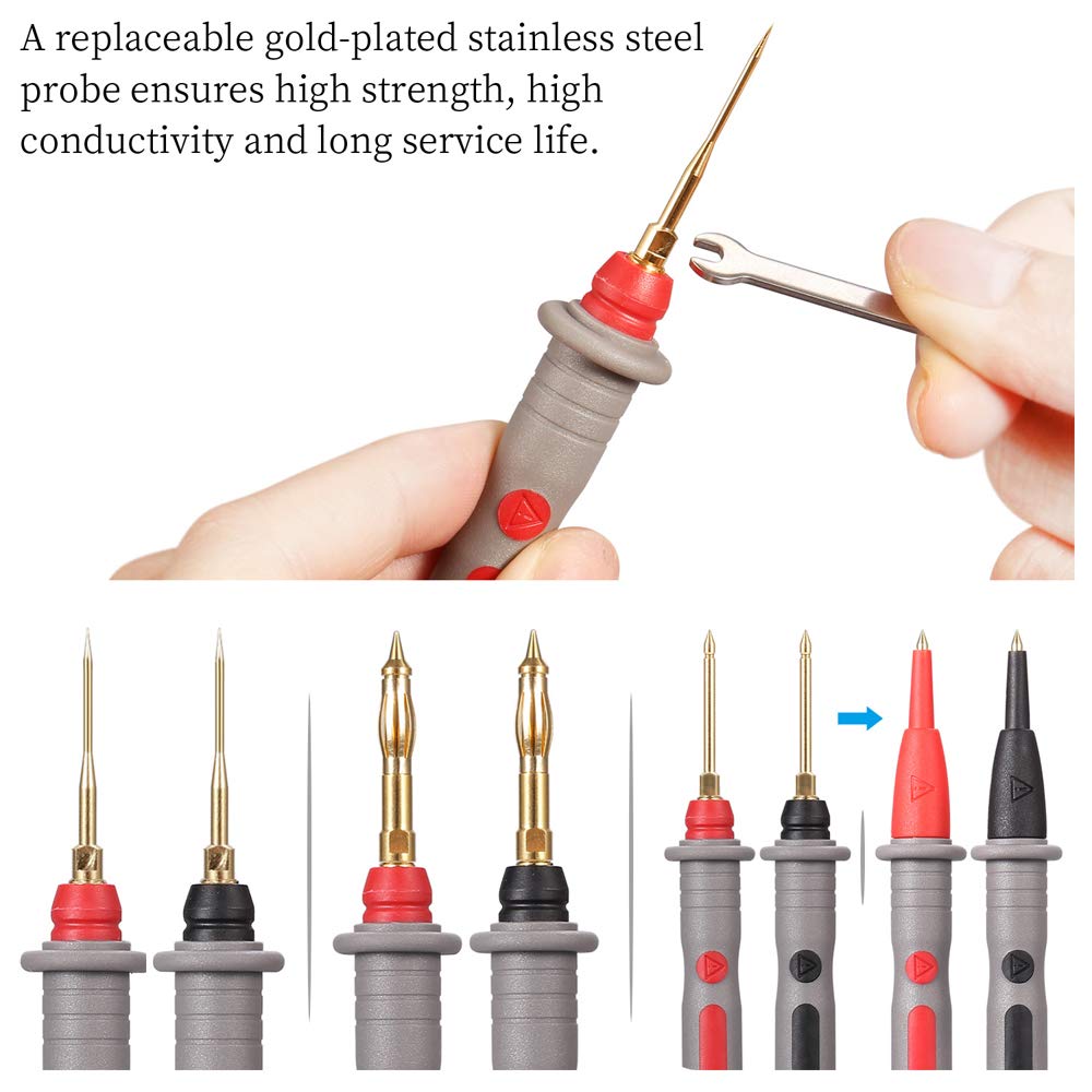 25-Piece Multimeter Leads Kit with Probes, Alligator Clips, Test Hooks and Back Probe Pins M482838
