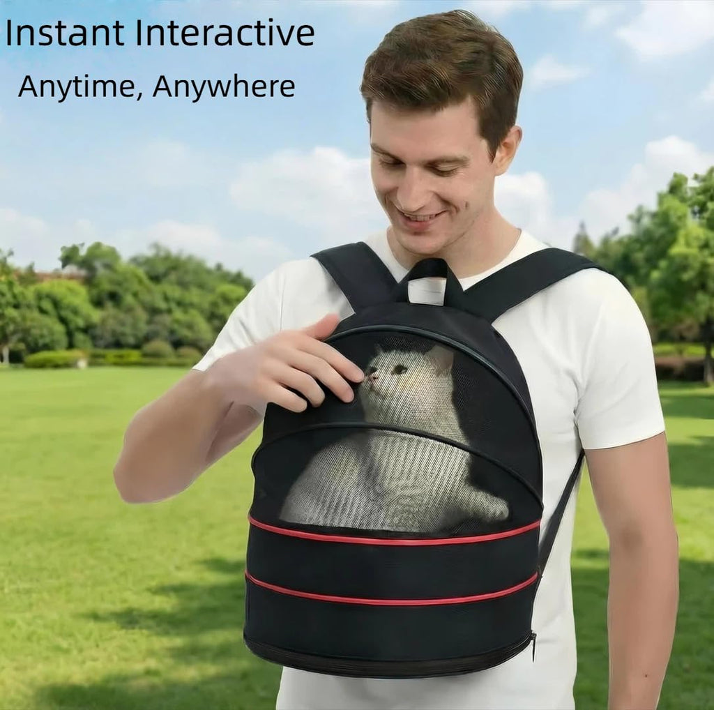 Expandable Dog Backpack Carrier with Breathable Front Opening-Black X99826