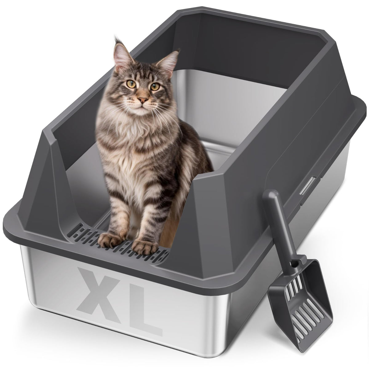 Stainless Steel Litter Box with Scoop D181241