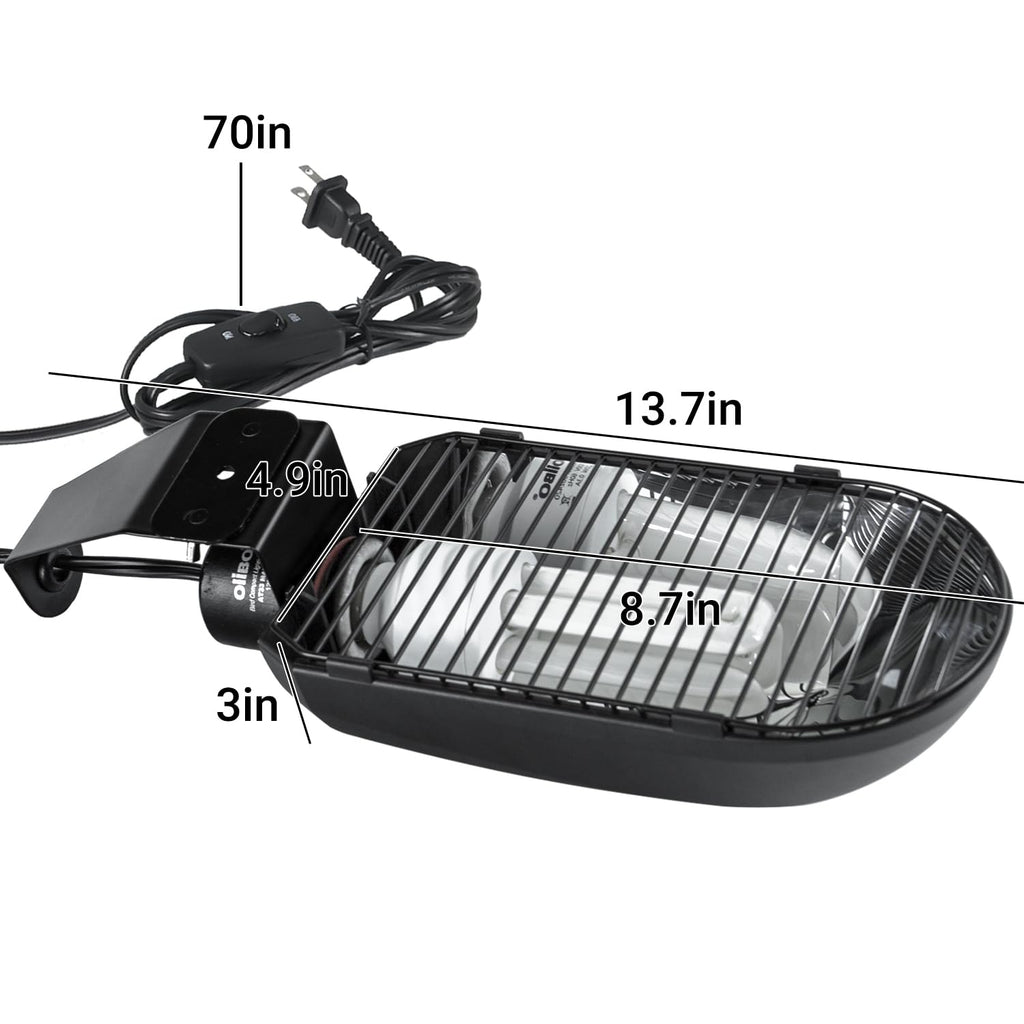 Bird Cage Light Fixture Combo Kit, 2.4% UVB UVA 20W Compact Fluorescent Bulb F8883