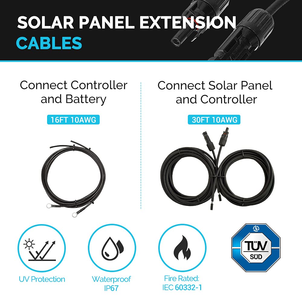 200W 12V N-Type RV Solar Panel Kit with 30A Controller L85190