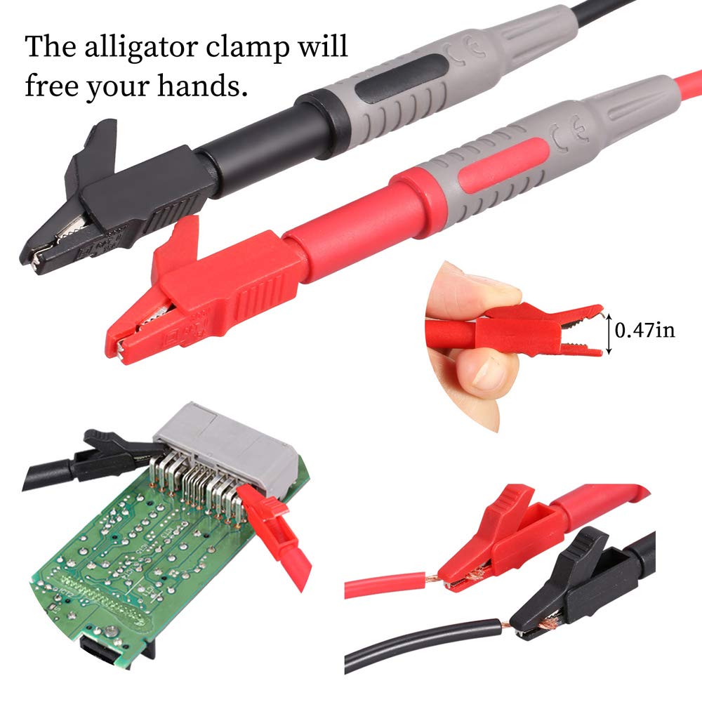 25-Piece Multimeter Leads Kit with Probes, Alligator Clips, Test Hooks and Back Probe Pins M482838