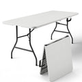 6FT Heavy Duty Plastic Folding Table with Steel Legs White J221139