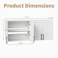 White Wall Mounted Storage Cabinet with 4 Barn Doors Y902578