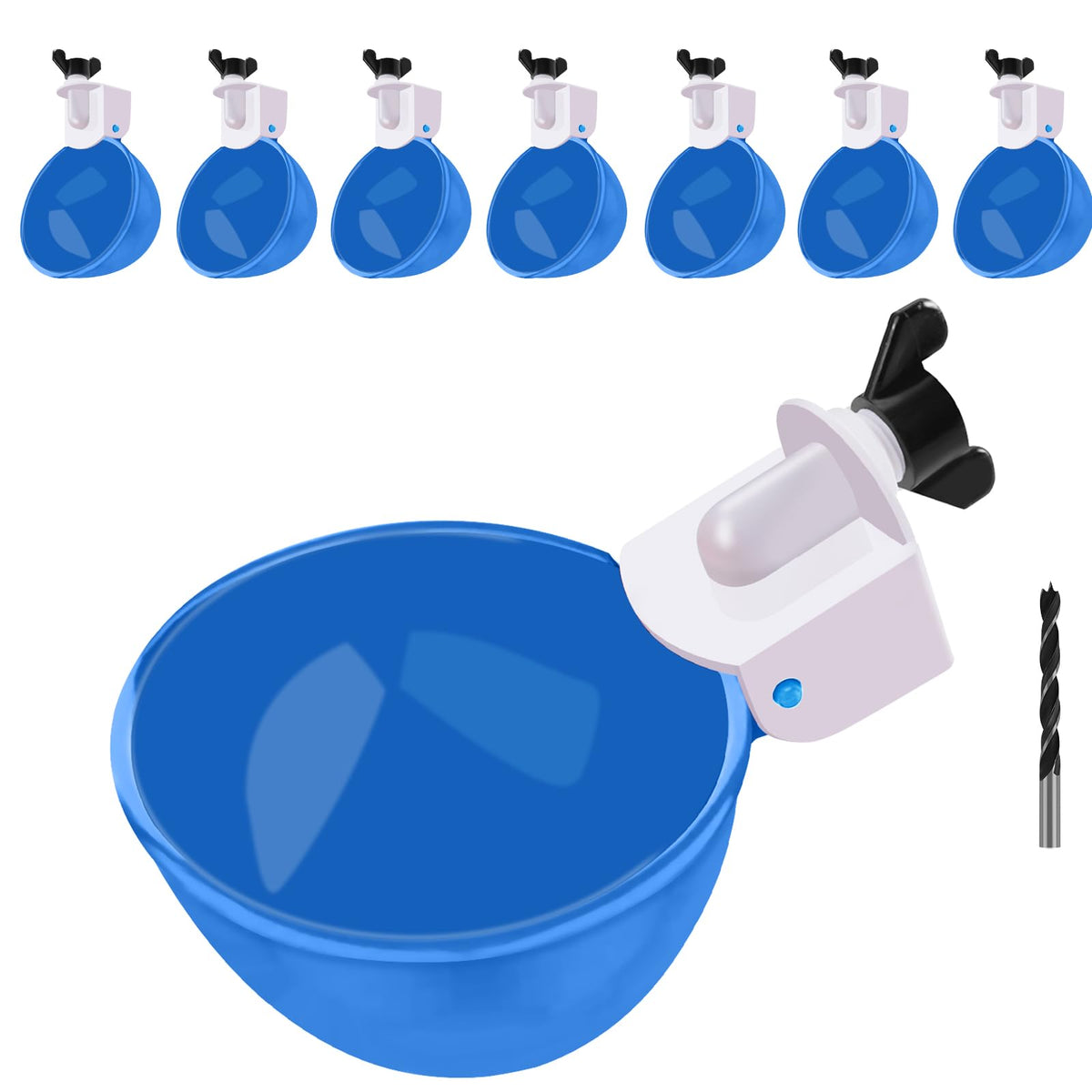 8 Packs Large Blue Chicken Waterer Cups Q25669