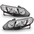 Black Housing Headlights Headlamps Assembly Pair E121121