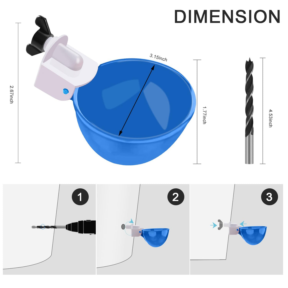8 Packs Large Blue Chicken Waterer Cups Q25669