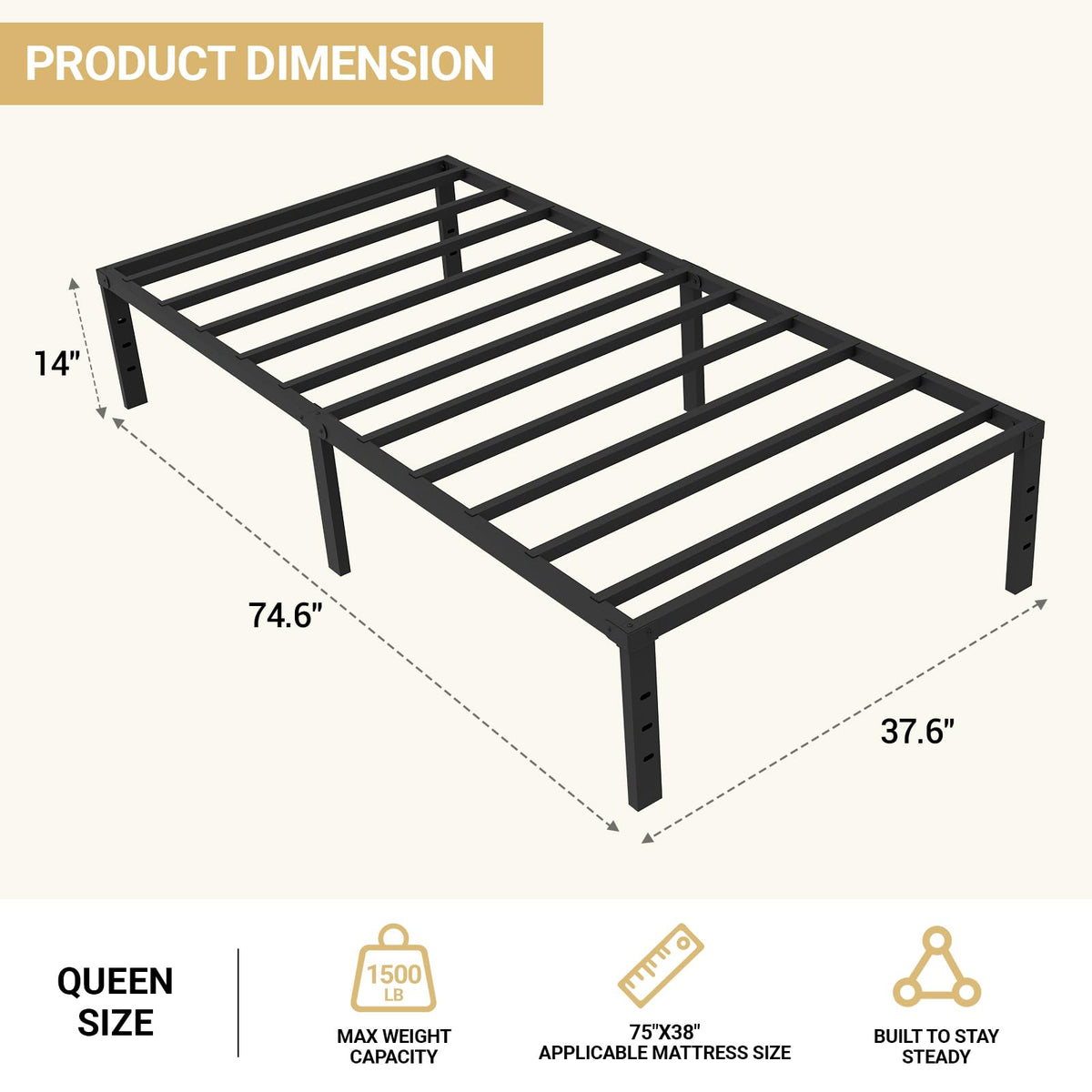Twin Metal Bed Frame Z2544