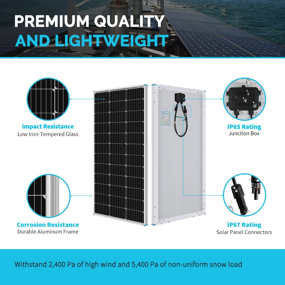 200W 12V N-Type RV Solar Panel Kit with 30A Controller L85190