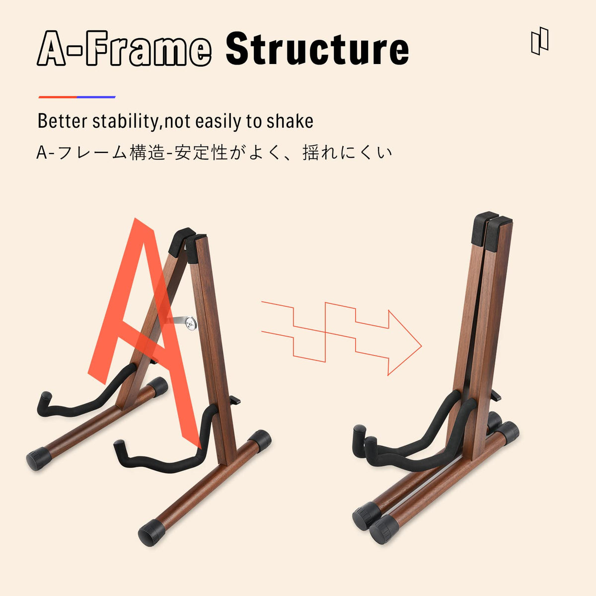 Wooden A Frame Folding Guitar Stand O160