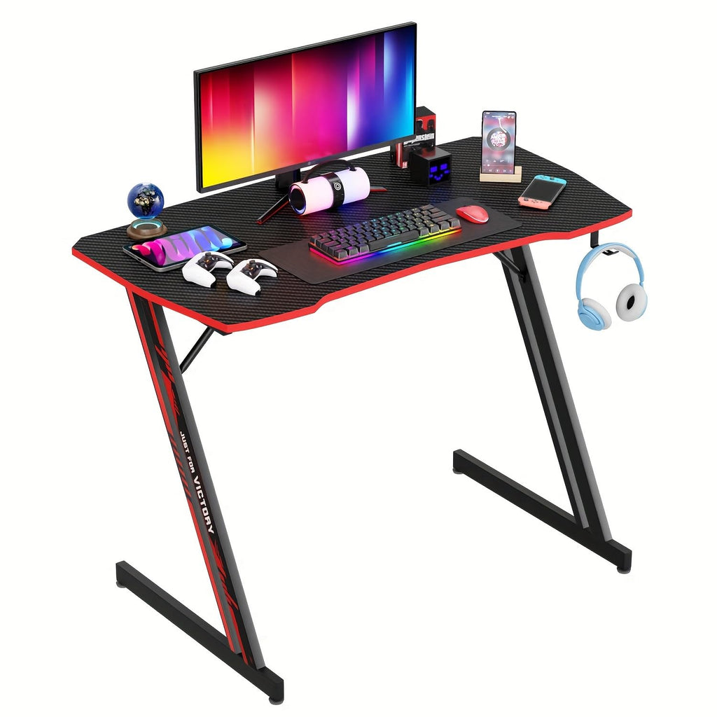 47 Inch Gaming Desk with Headphone Hook O454943