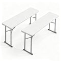 White 6 FT Narrow Folding Table Set of 2 O431