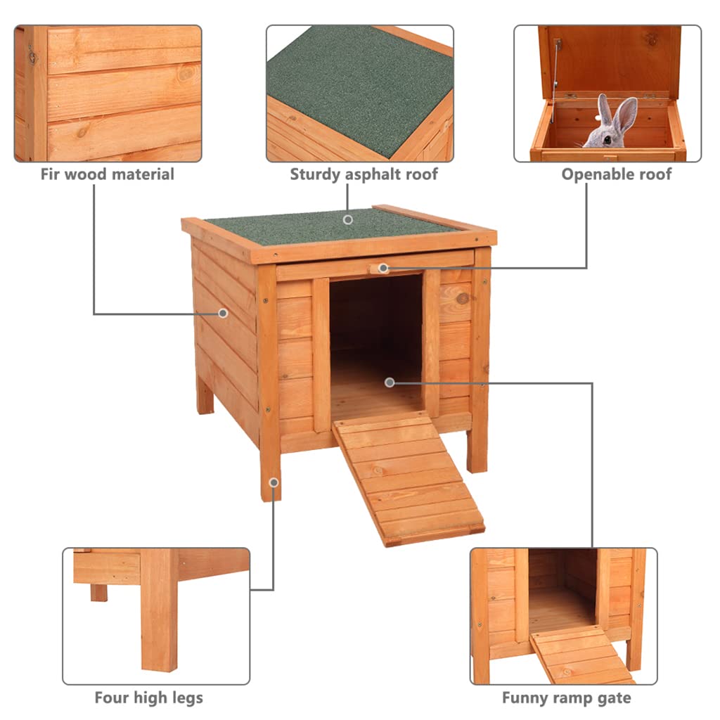 Weatherproof Wooden Cat House Z295907