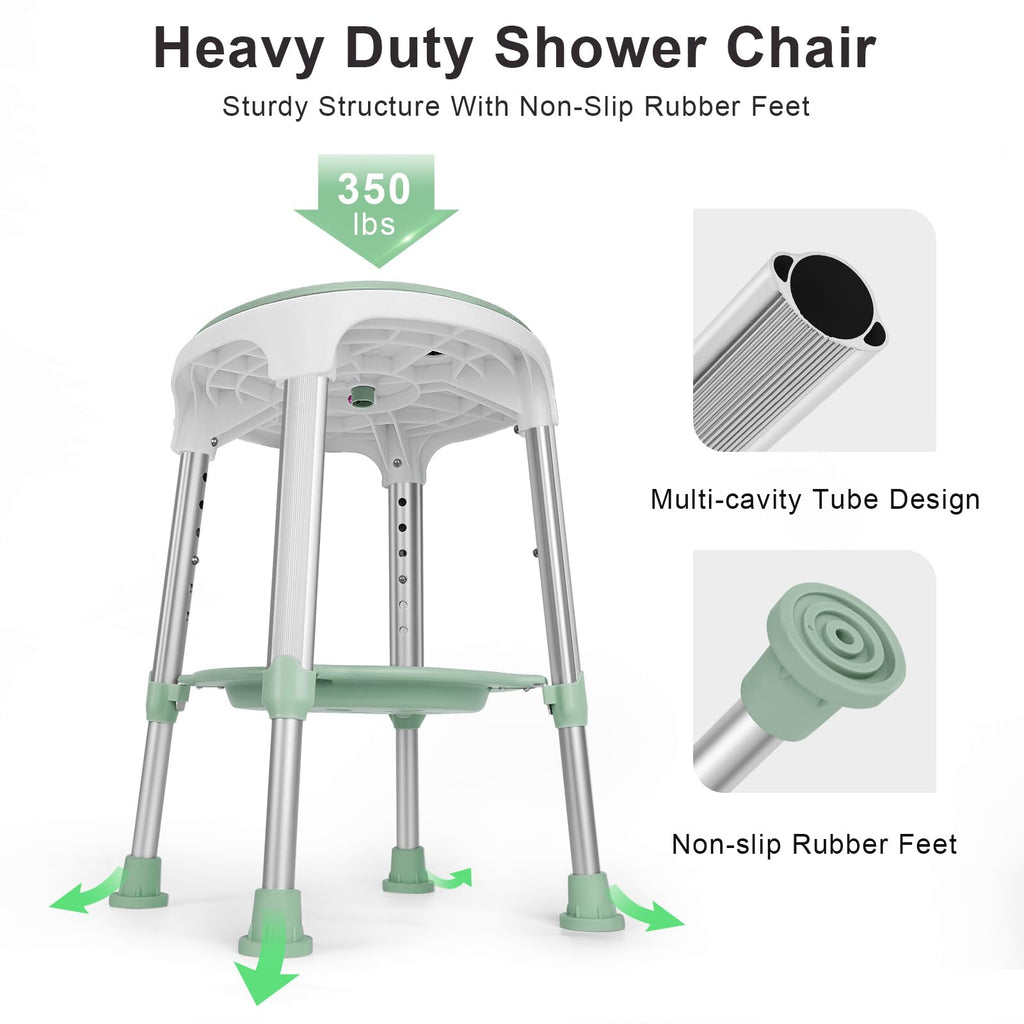 Adjustable Swivel Shower Chair with Storage Tray P188