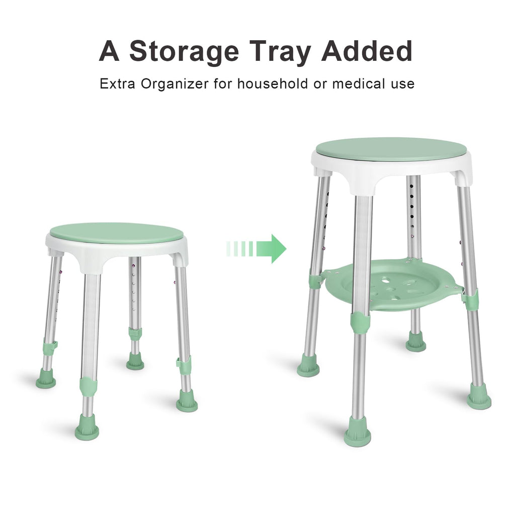 Adjustable Swivel Shower Chair with Storage Tray P188