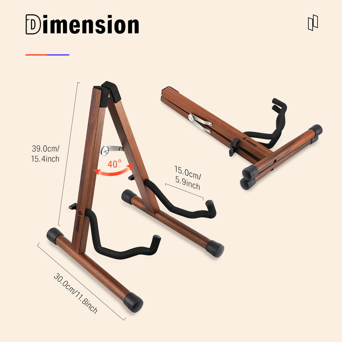 Wooden A Frame Folding Guitar Stand O160