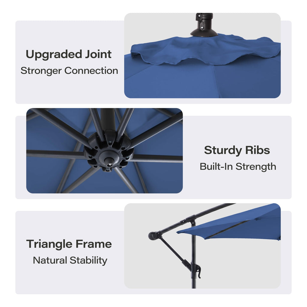 10ft Navy Blue Offset Cantilever Patio Umbrella A202