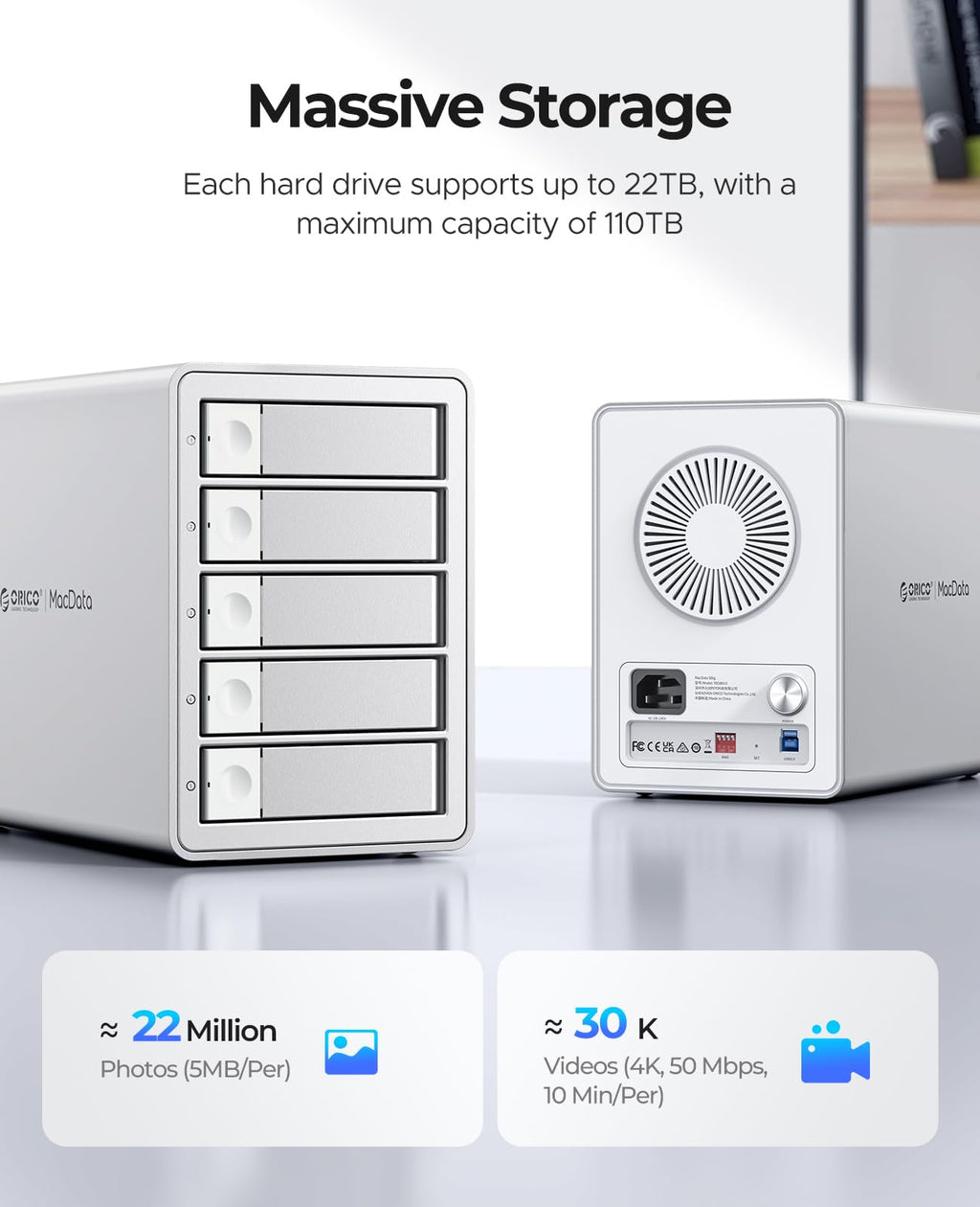 5 Bay RAID External Hard Drive Enclosure P8036