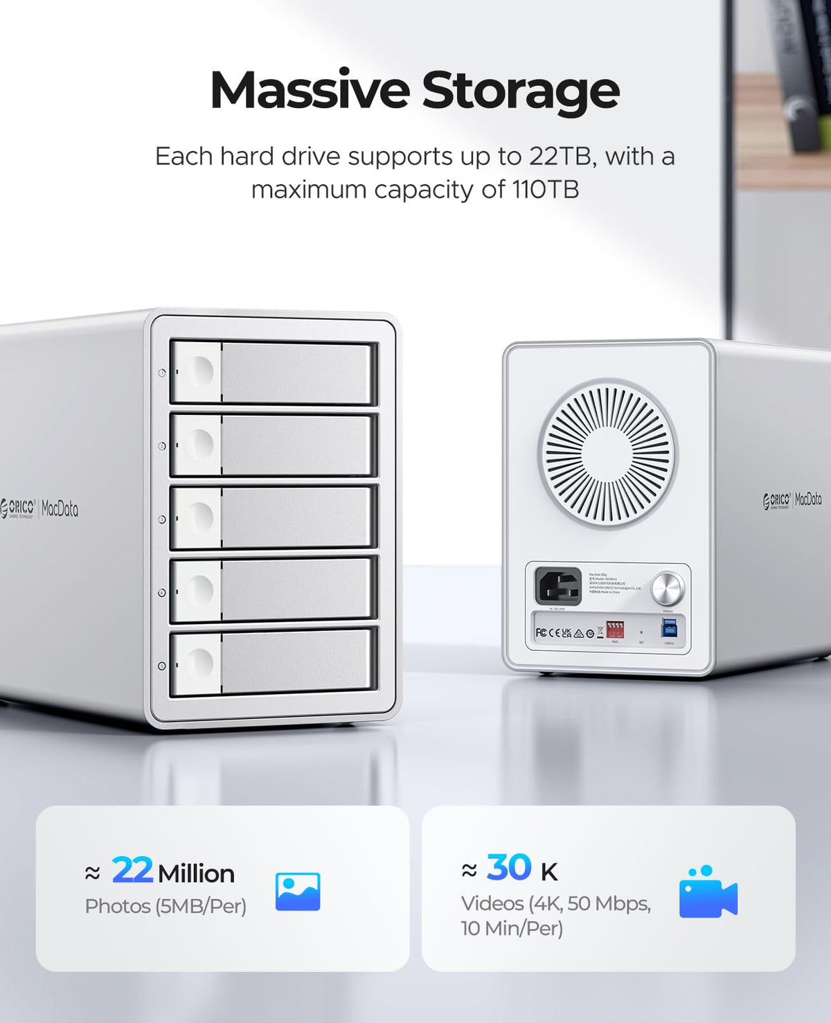 5 Bay RAID External Hard Drive Enclosure P8036