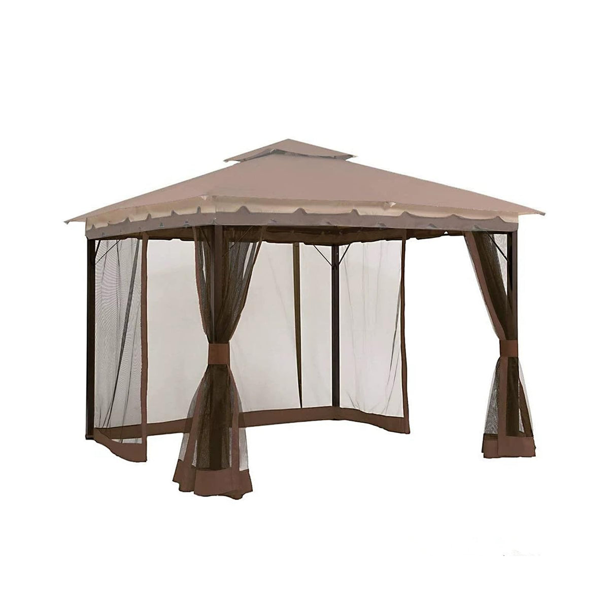 10' x 12' 4-Panel Mosquito Netting Sidewall Curtain with Zippers C703834