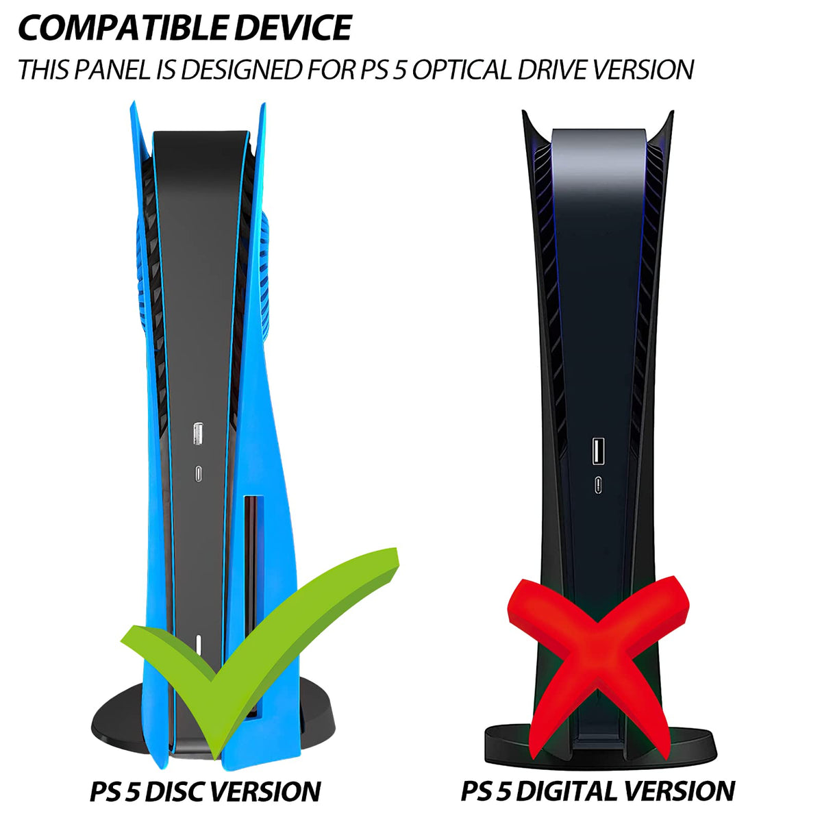Face Plate Cover Shell with Cooling Vents for PS5 Disc Edition Console (Starlight Blue) R86578