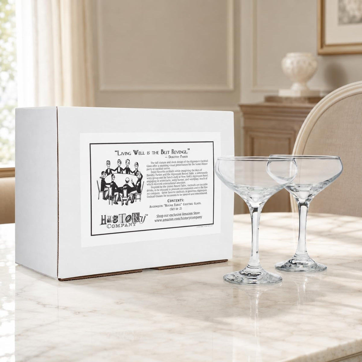 Round Table Cocktail Coupe 2-Piece Set S163286