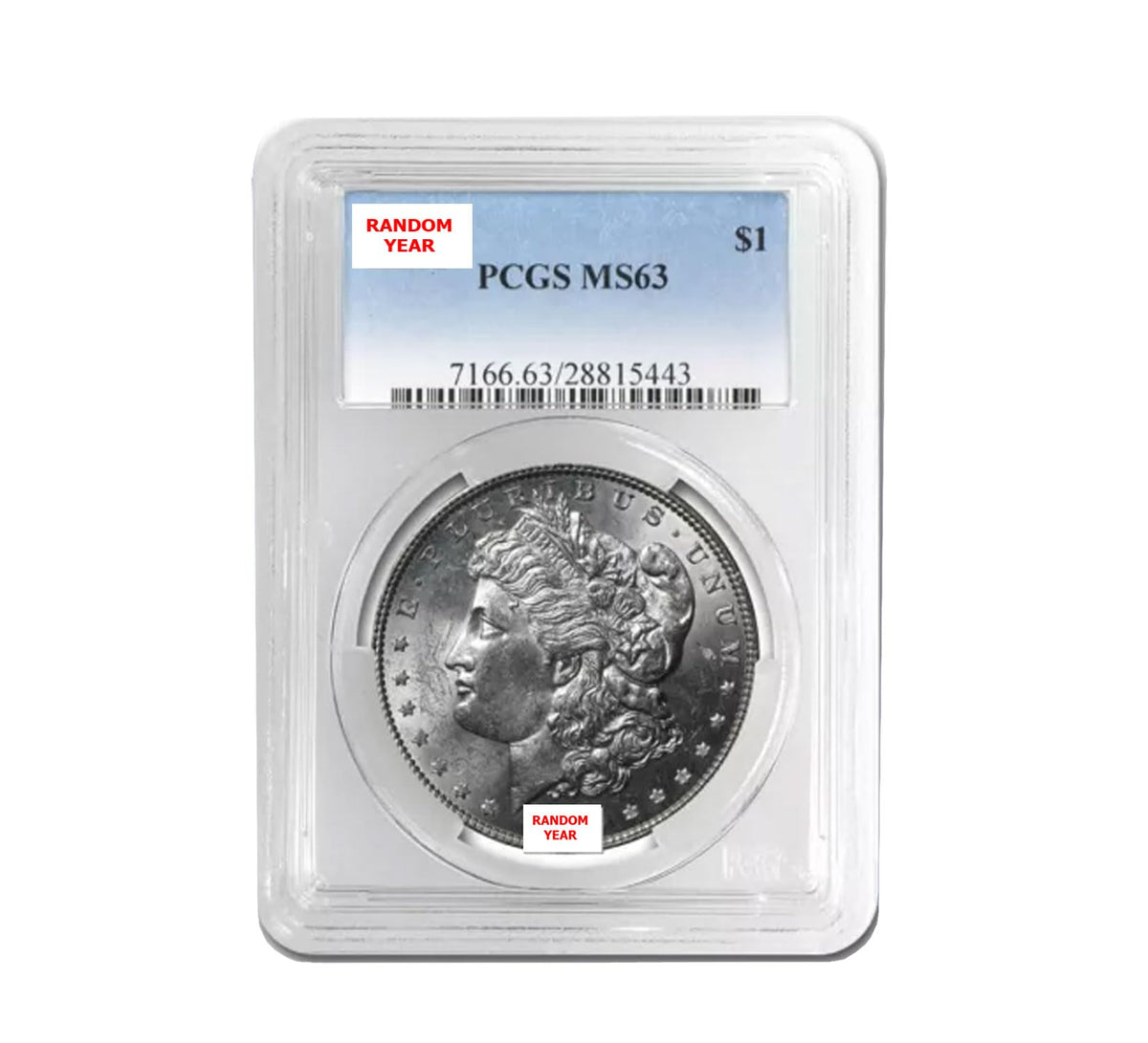 90% Silver Morgan Dollars Coin MS63 PCGS Graded J436