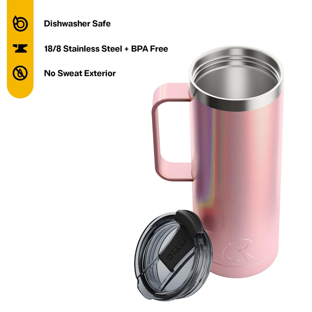 20oz Stainless Steel Insulated Travel Mug with Lid and Handle G687