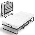 Folding Bed with 5-Inch Mattress, Twin Size Foldable Guest Bed with Metal Frame I9700