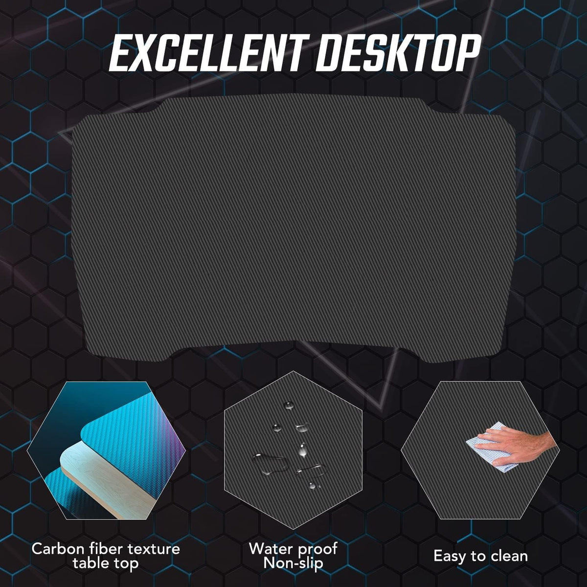 47 Inch Gaming Desk with Headphone Hook O454943