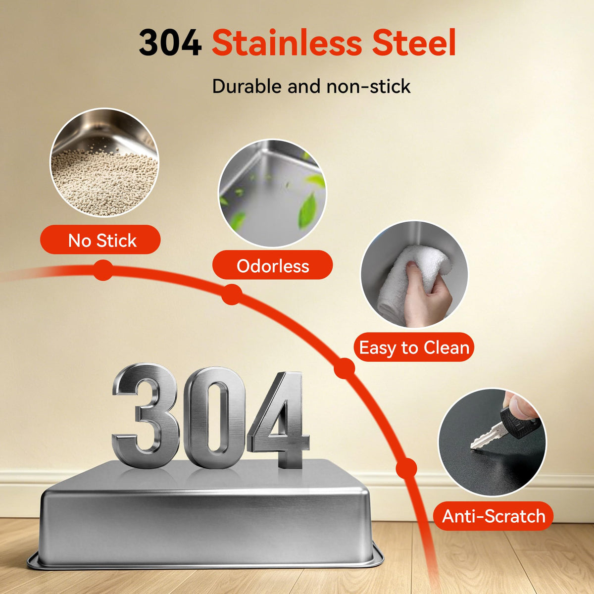 2 Pack XXXL Stainless Steel Litter Box with Lid X404