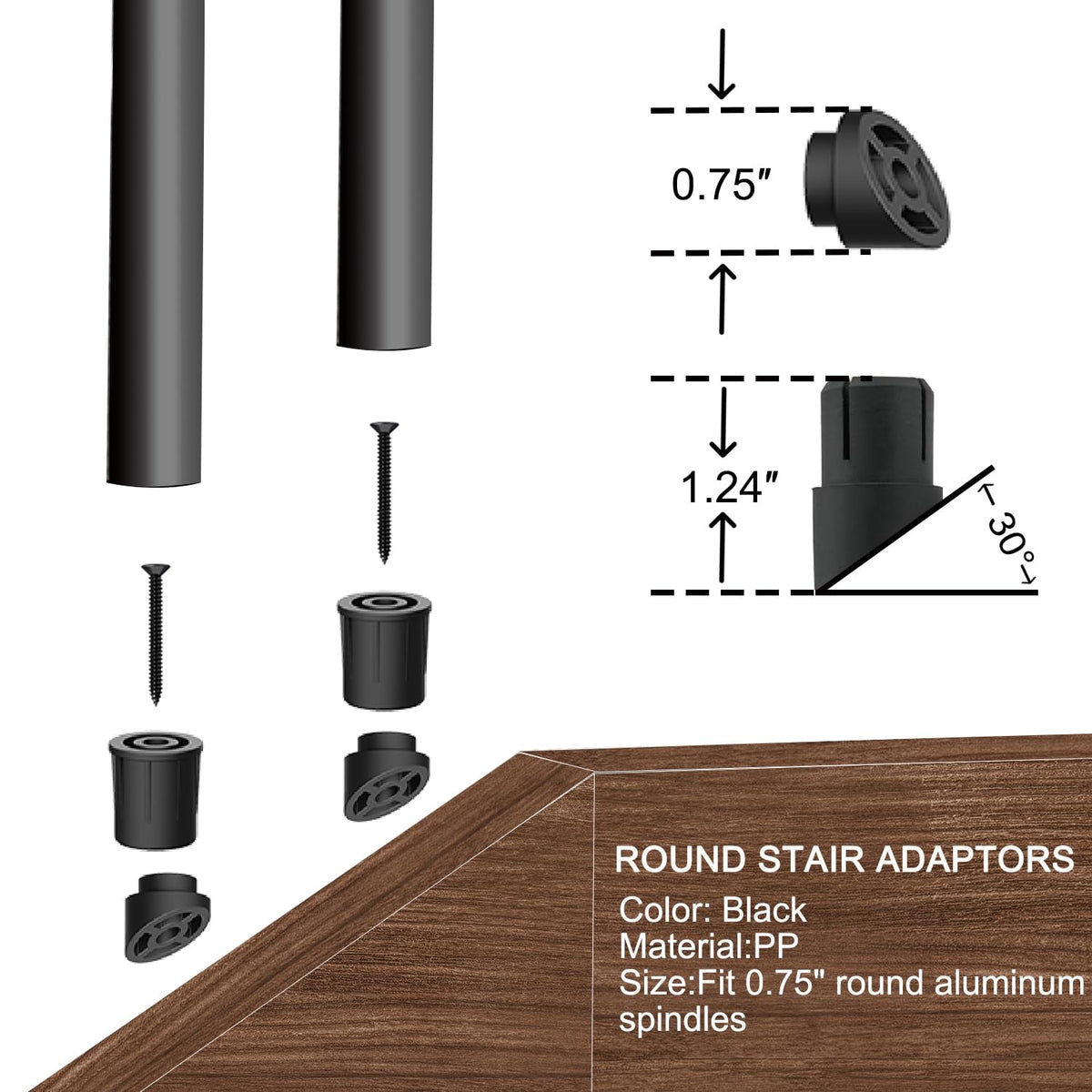 105 Pack 26" Black Aluminum Deck Balusters U5691
