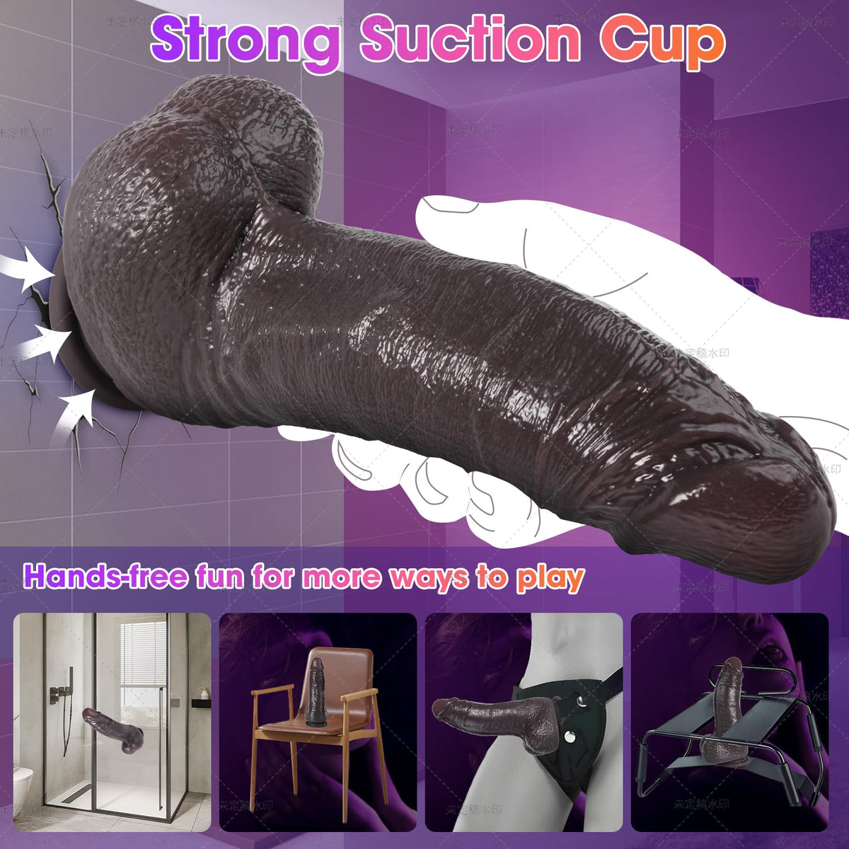 6 Inch Black Curved Dildo with Suction Cup C632