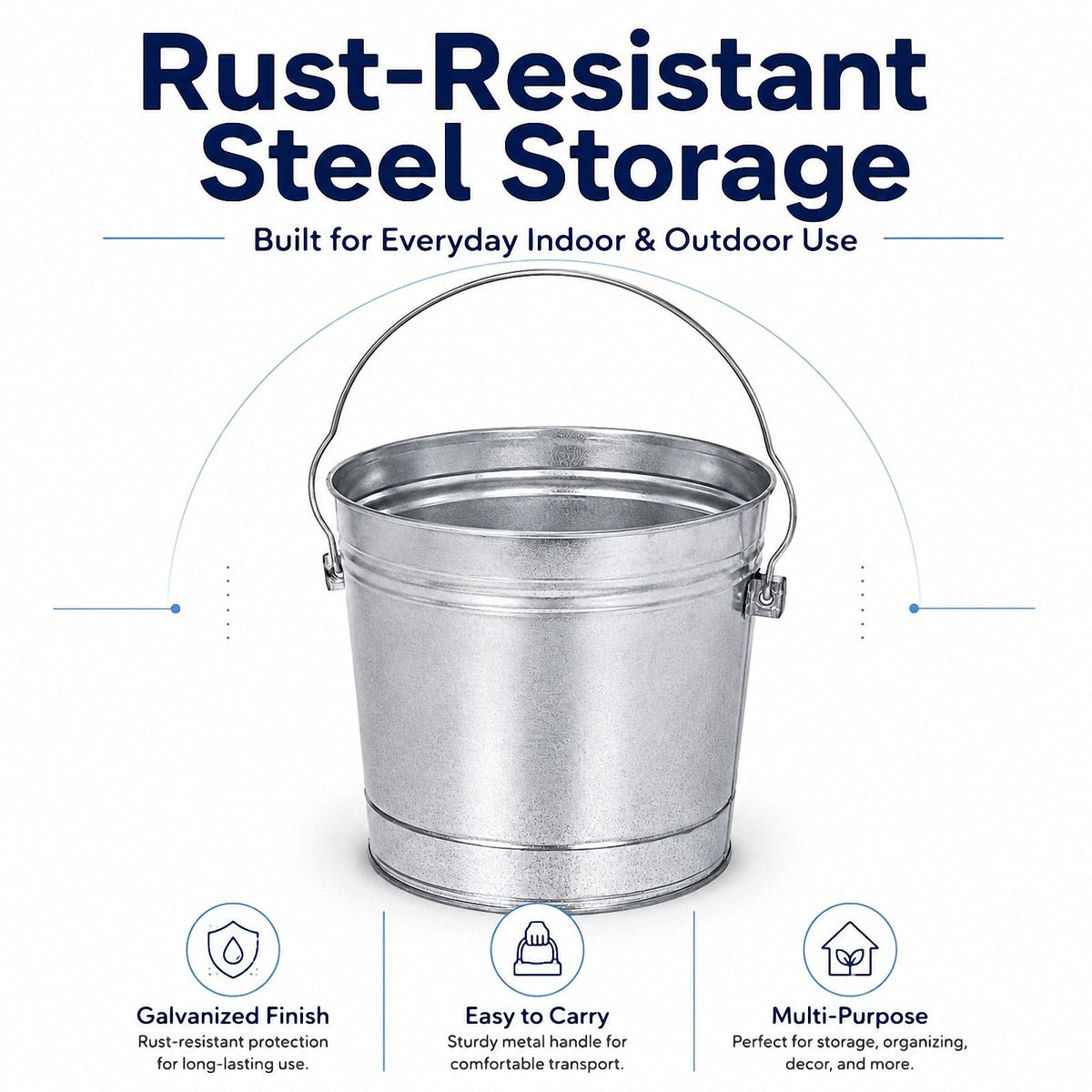 Galvanized Steel Airtight Storage Jar with Locking Lid G713044