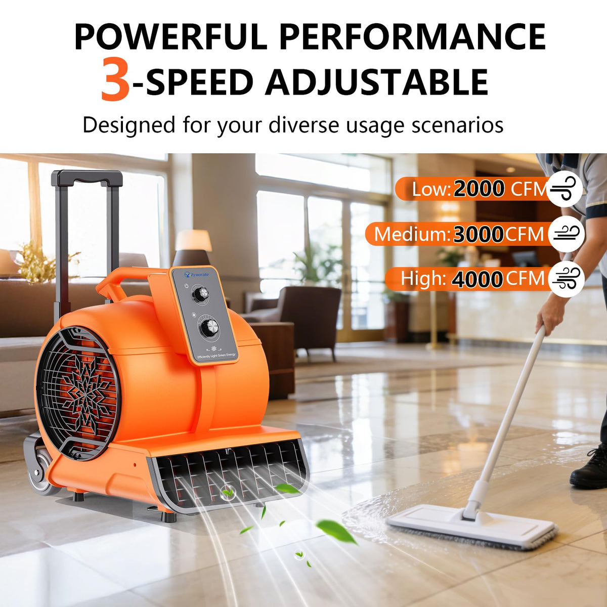 1 HP 4000 CFM Portable Air Mover P9543