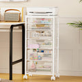 6 Drawers Rolling Utility Cart with Wooden Tabletop V548